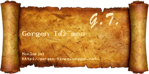 Gergen Tímea névjegykártya