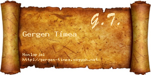 Gergen Tímea névjegykártya